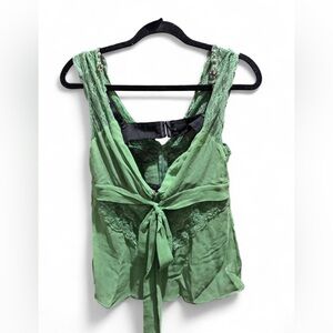 Elegant Green Lace Tank Top